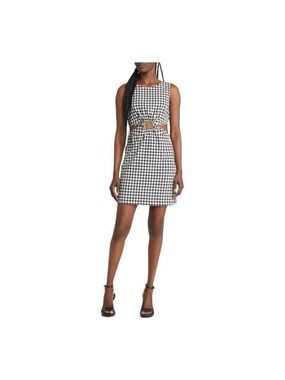 Wayf Jules Cutout O-ring Minidress in Black and White Size Medium